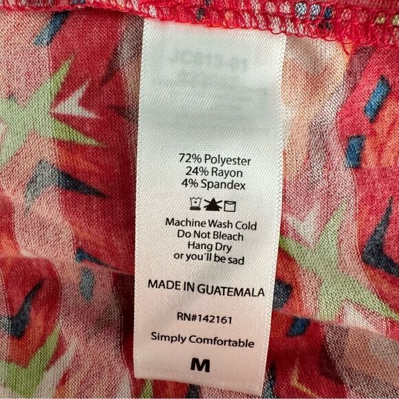 LuLaRoe Irma Red Colorful Top High Low Size M - Picture 11 of 12